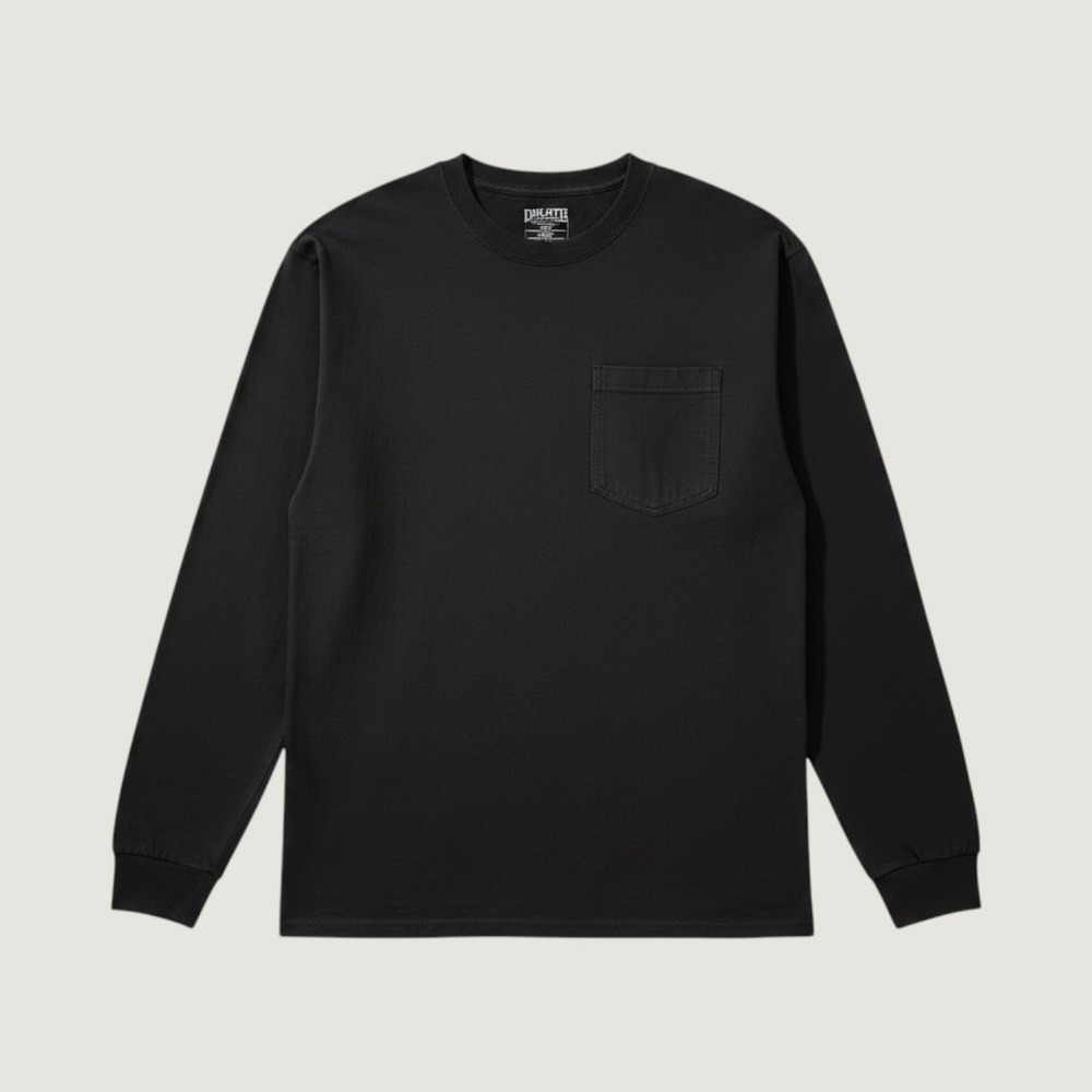 Mens Black Duluth Longtail T Relaxed Fit LS  XL